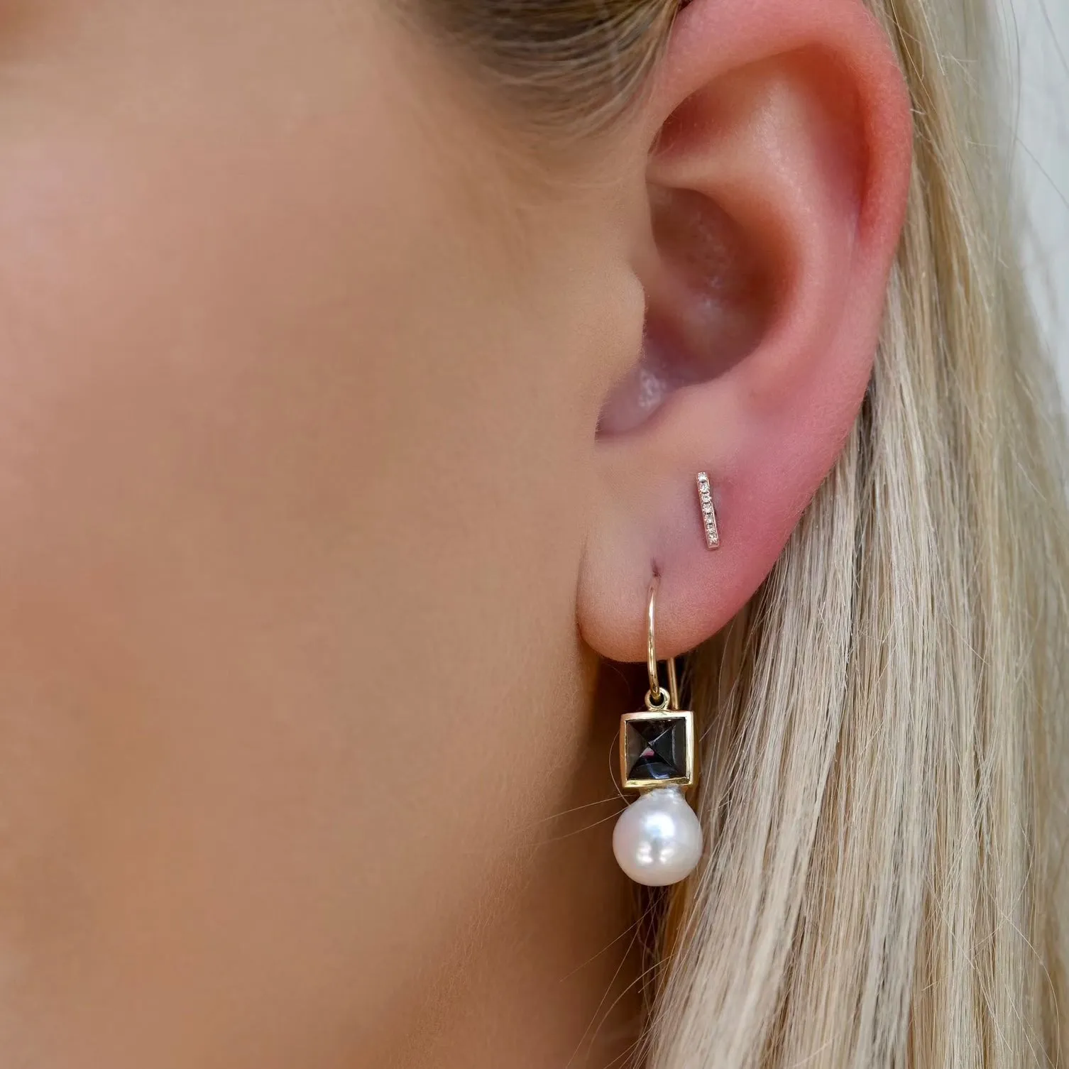 London Blue Topaz and Pearl Drop Earrings