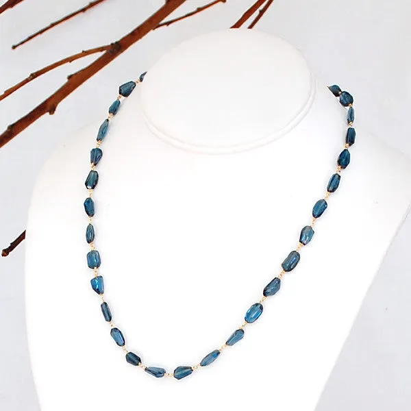 London Blue Topaz Necklace with Citrine