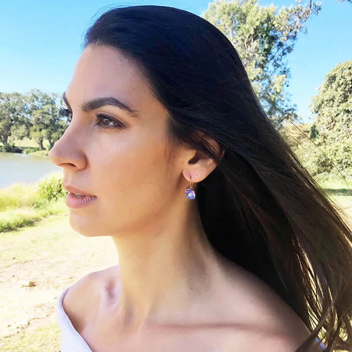 Ma Cherie Lavender Swarovski Earrings