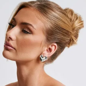 Madeline™ | Peach Heart Titanium Earrings