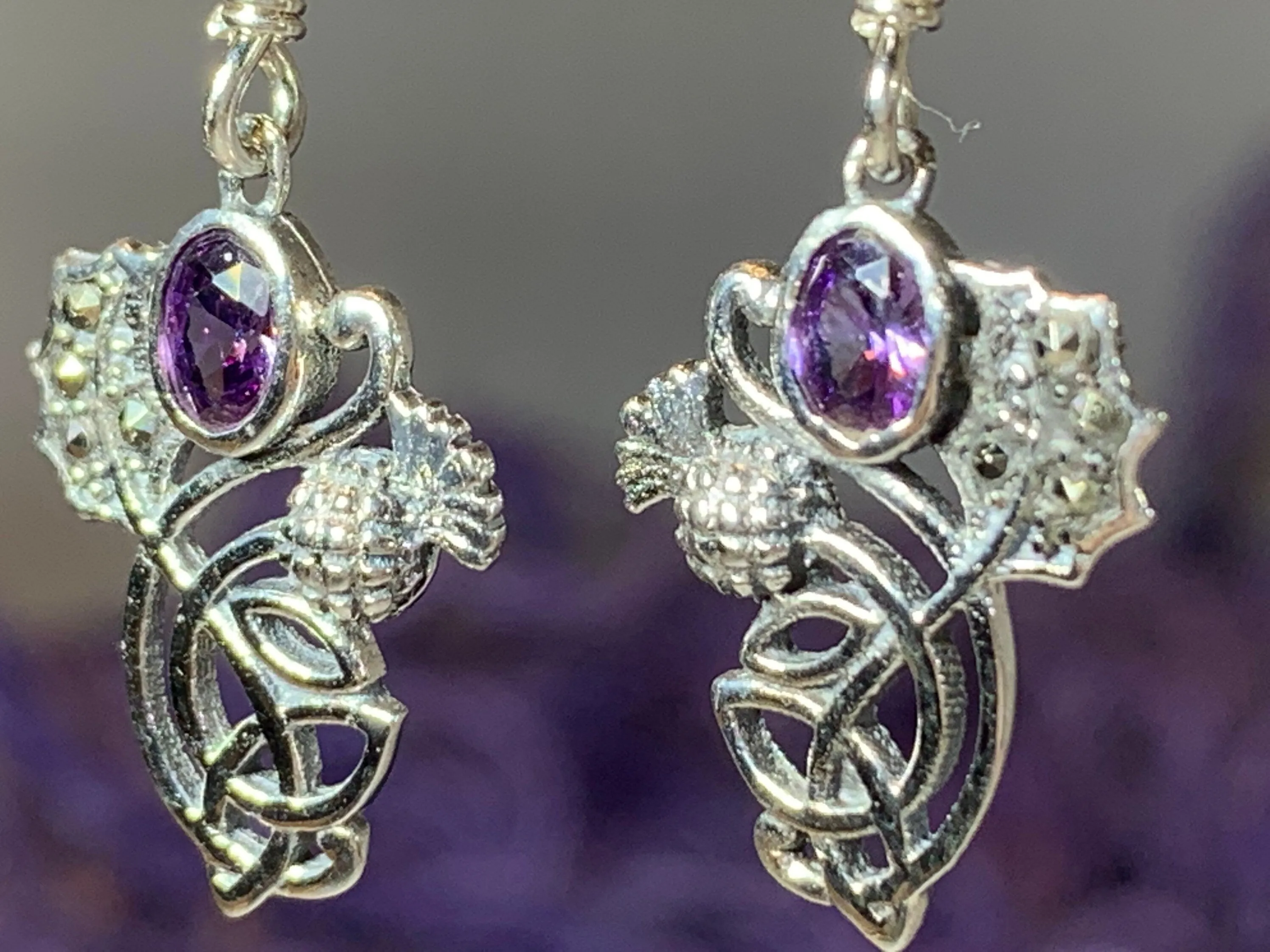 Marcasite Thistle Earrings