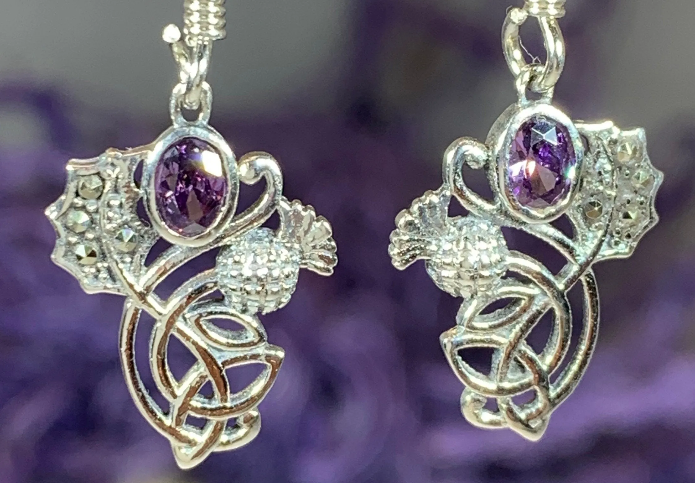 Marcasite Thistle Earrings