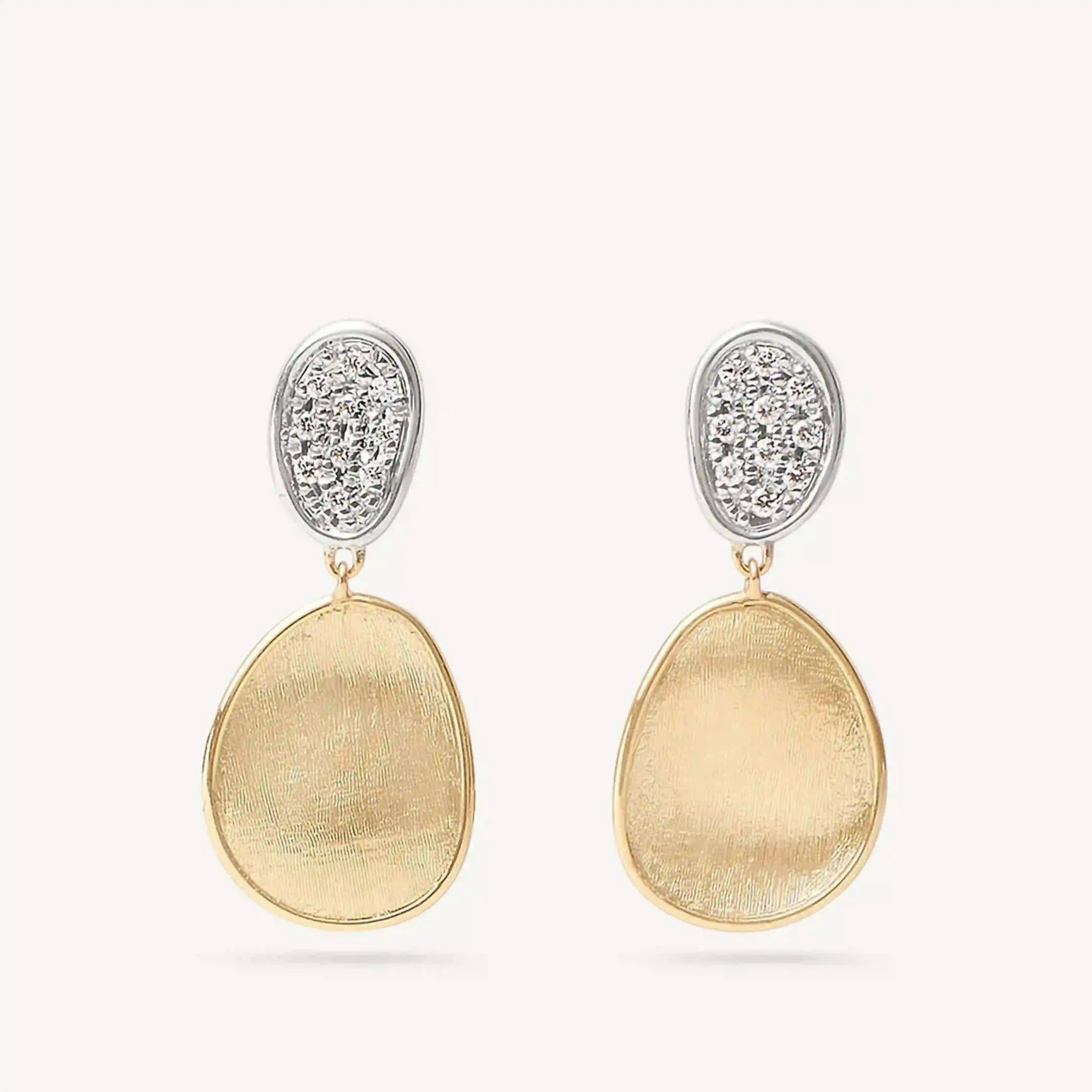 Marco Bicego Lunaria Lunaria 18K Yellow Gold Double Drop Earrings With Diamonds