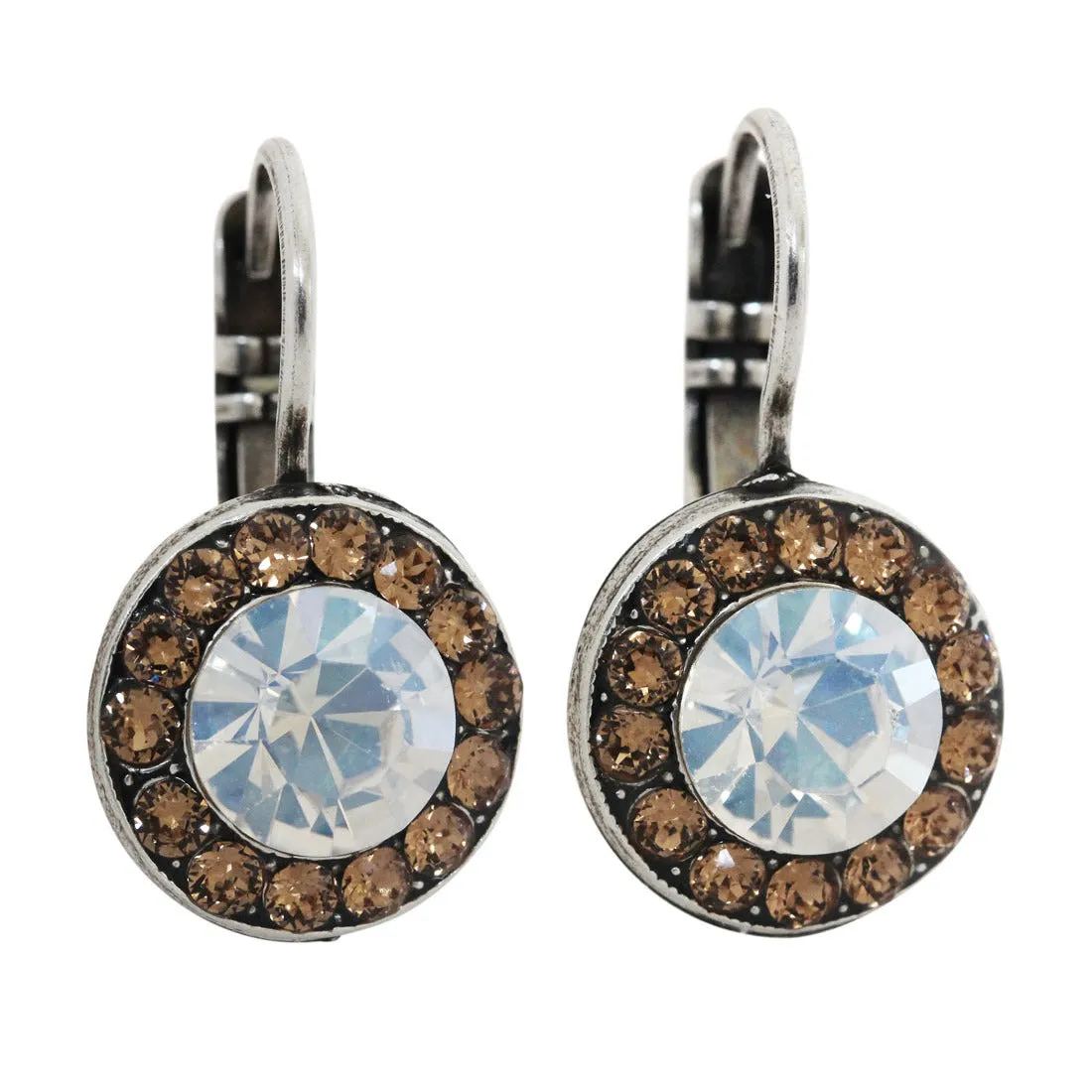 Mariana "Champagne and Caviar" Silver Plated Must-Have Round Pavé Crystal Earrings, 1129 3911