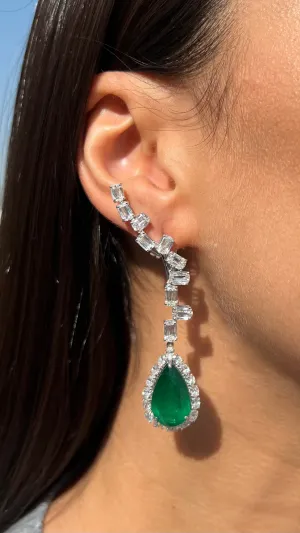 Marquise cut Diamonds Cuff Earrings