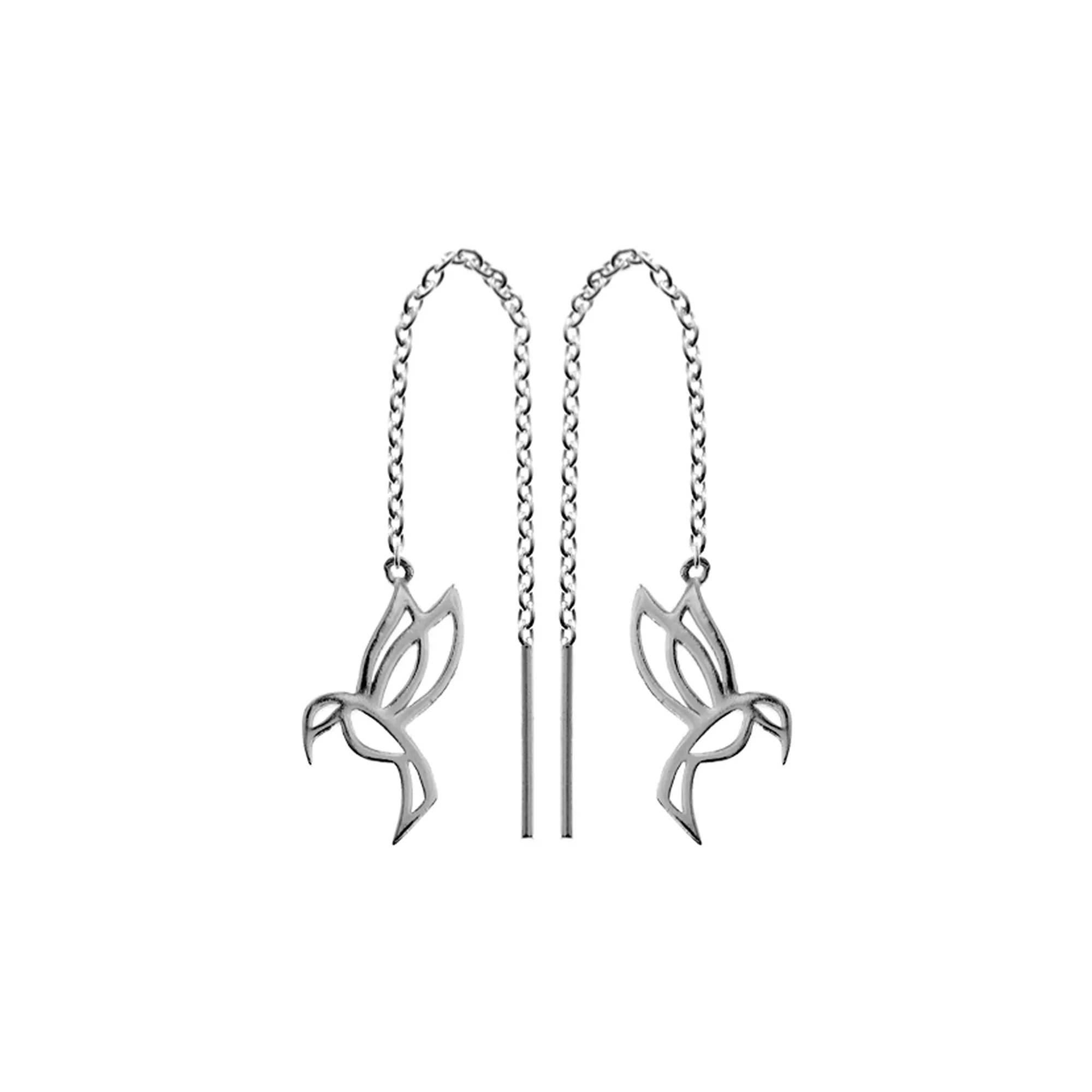 Matilda pull-through hummingbird earrings