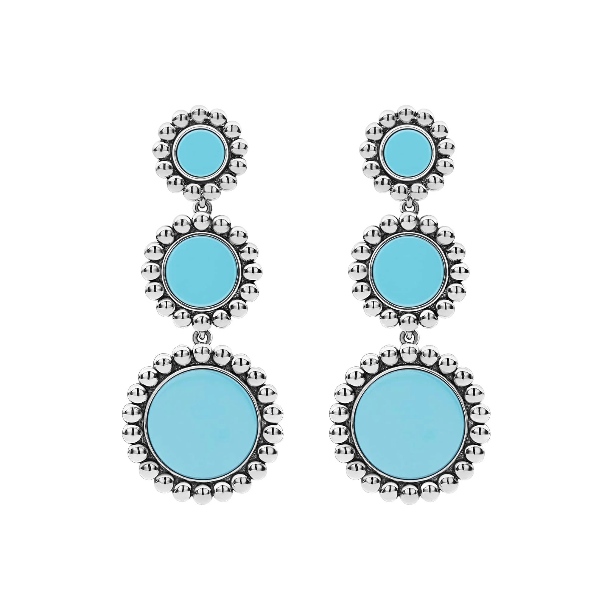 Maya Three Ceramic Circle Drop Earrings