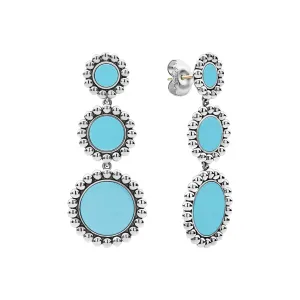 Maya Three Ceramic Circle Drop Earrings