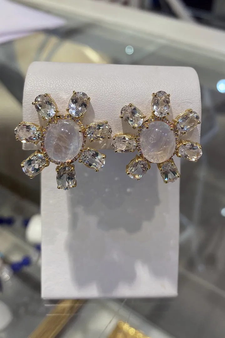 Mazza White Topaz and Moonstone Earrings