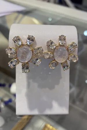 Mazza White Topaz and Moonstone Earrings