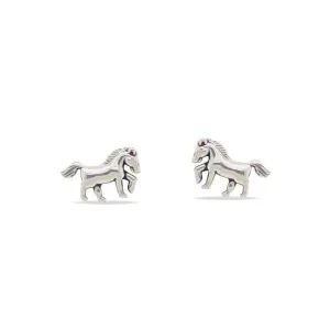 MCJ Earrings Small Horses Stud Sterling Silver