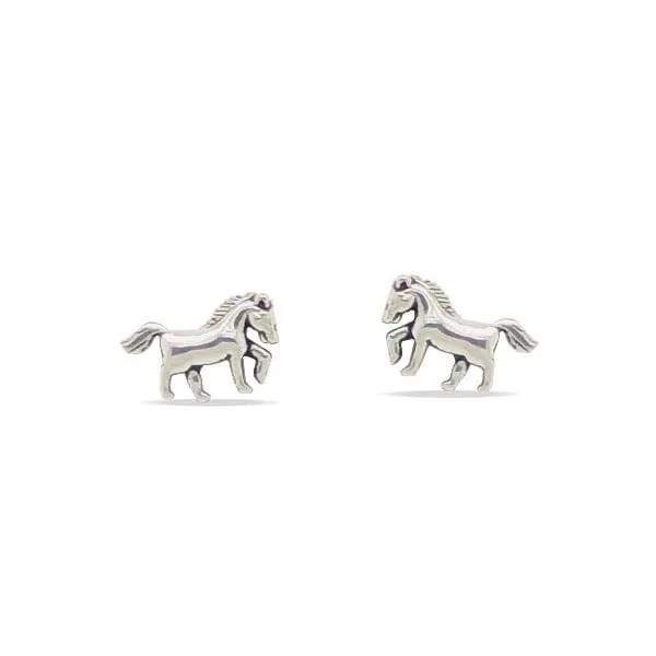 MCJ Earrings Small Horses Stud Sterling Silver