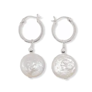 MCJ Jewellery Earrings Hoop Pearl 16mm