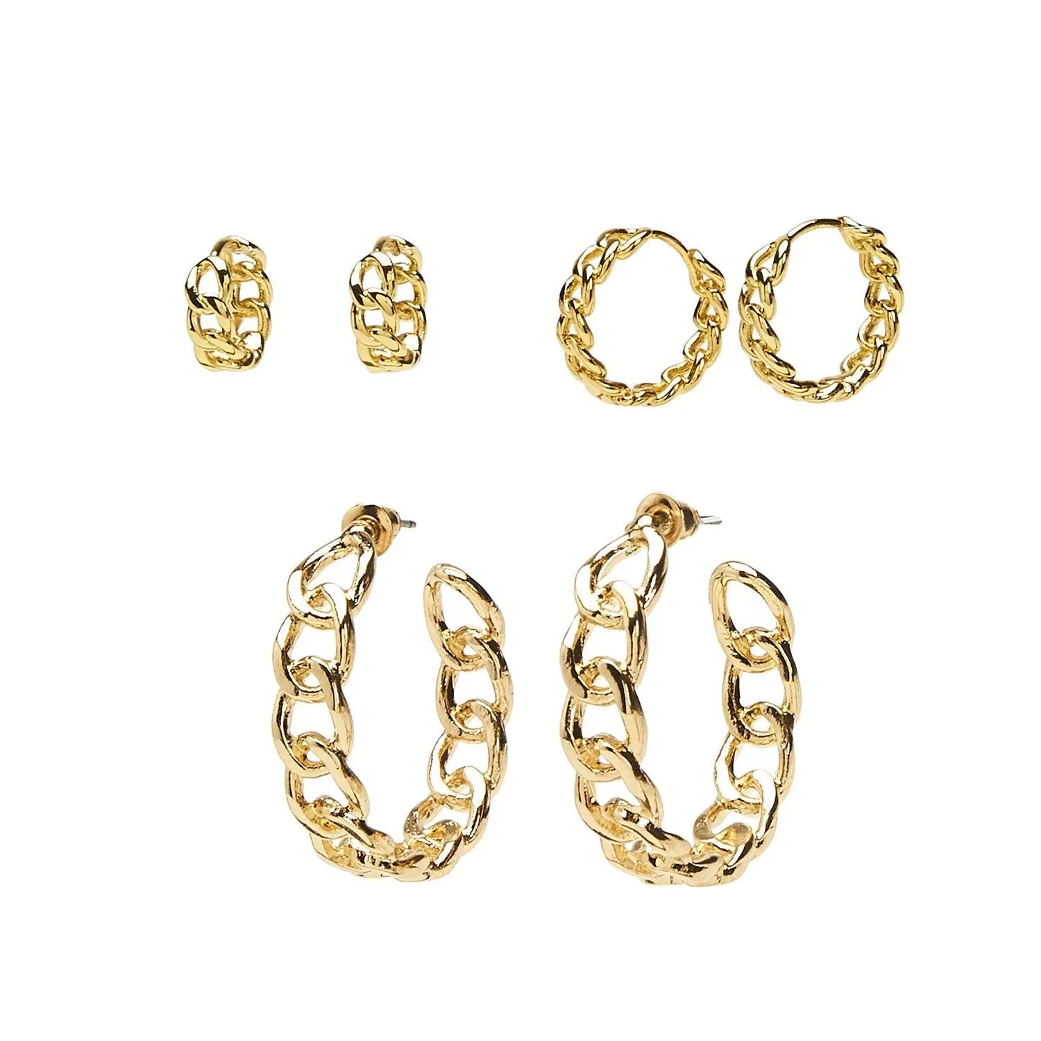 Medium Chain Link Hoop Earrings
