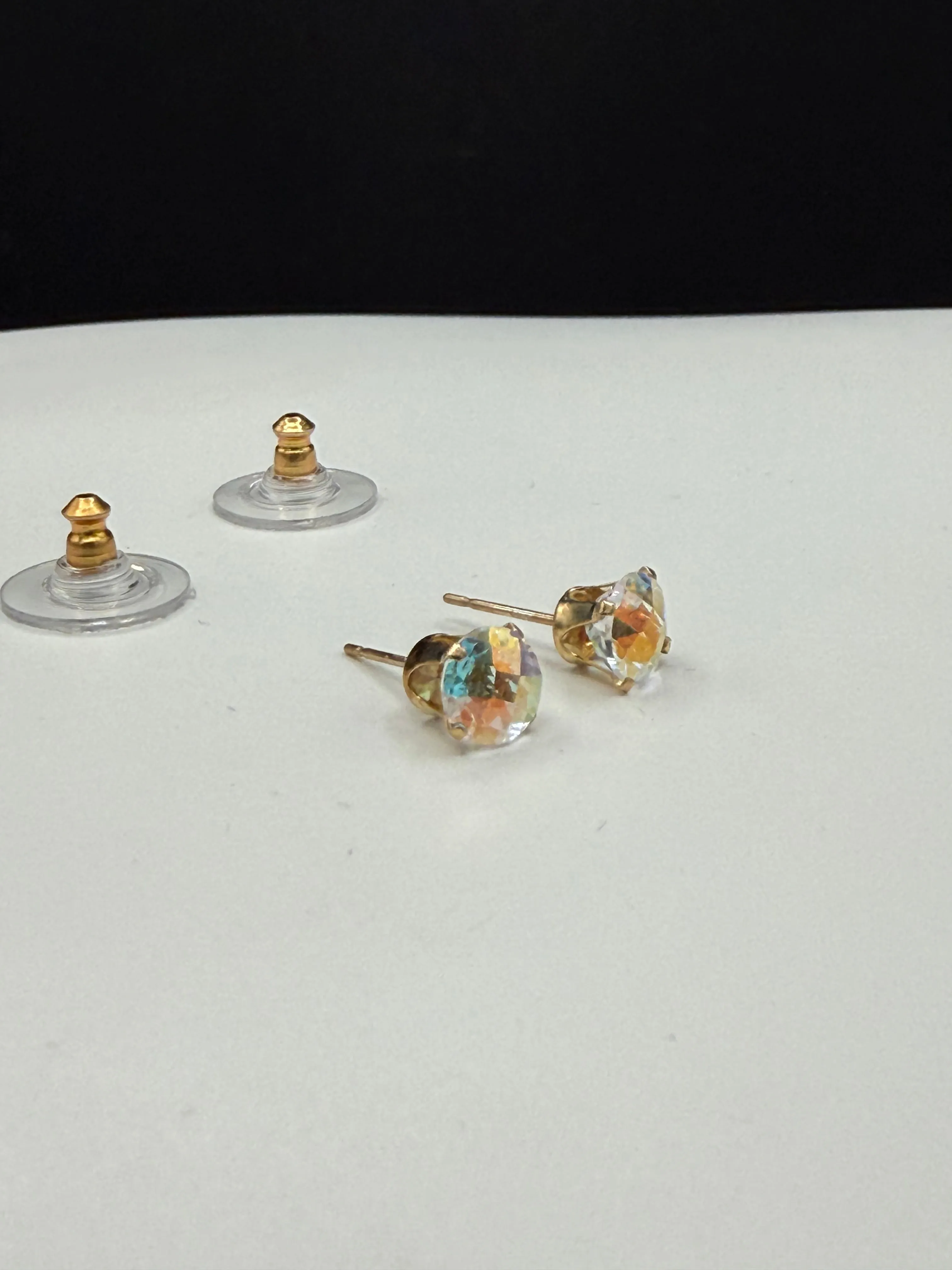 Mercury Mystic Topaz 14k Yellow Gold Stud Earrings