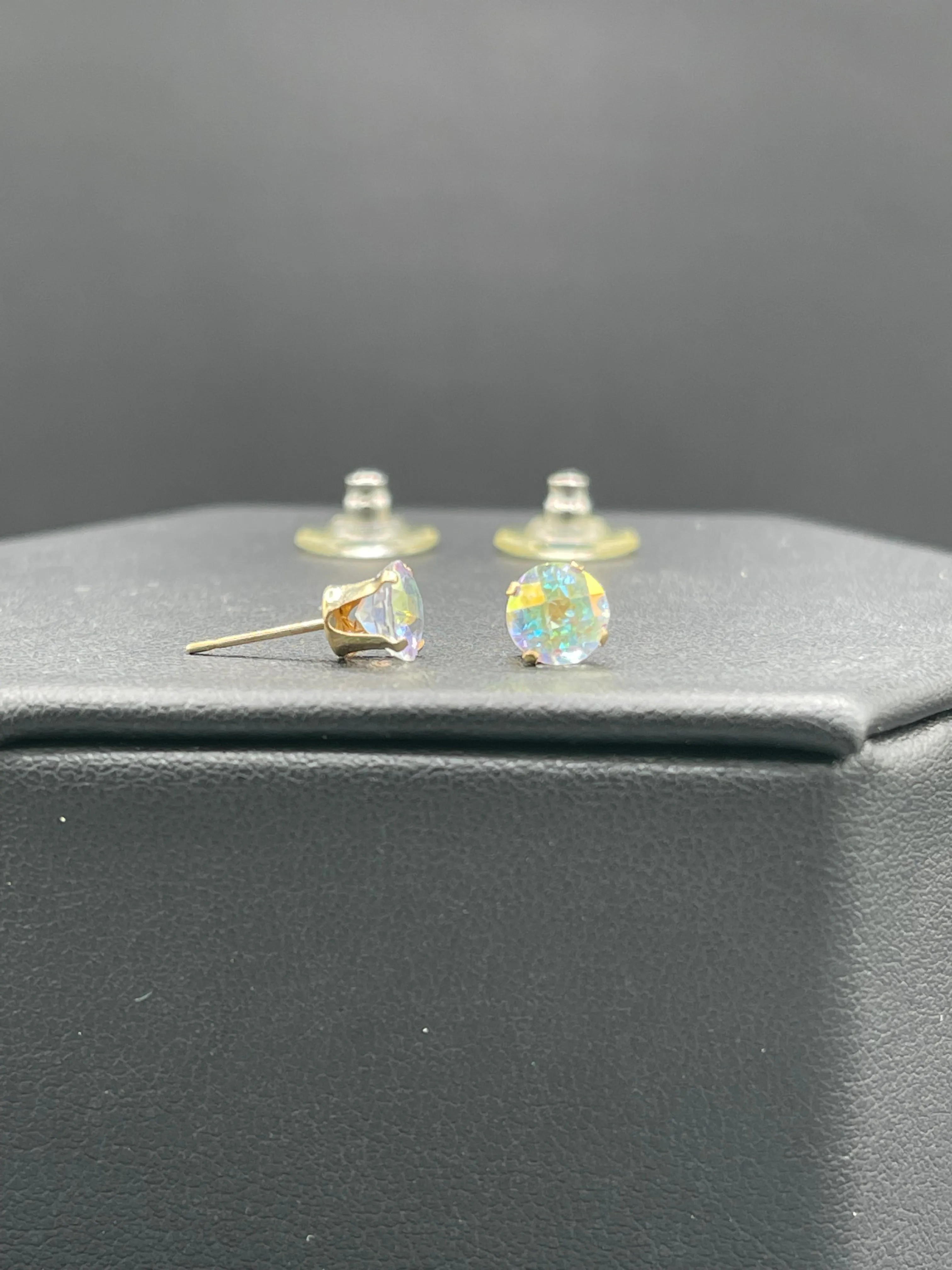 Mercury Mystic Topaz 14k Yellow Gold Stud Earrings