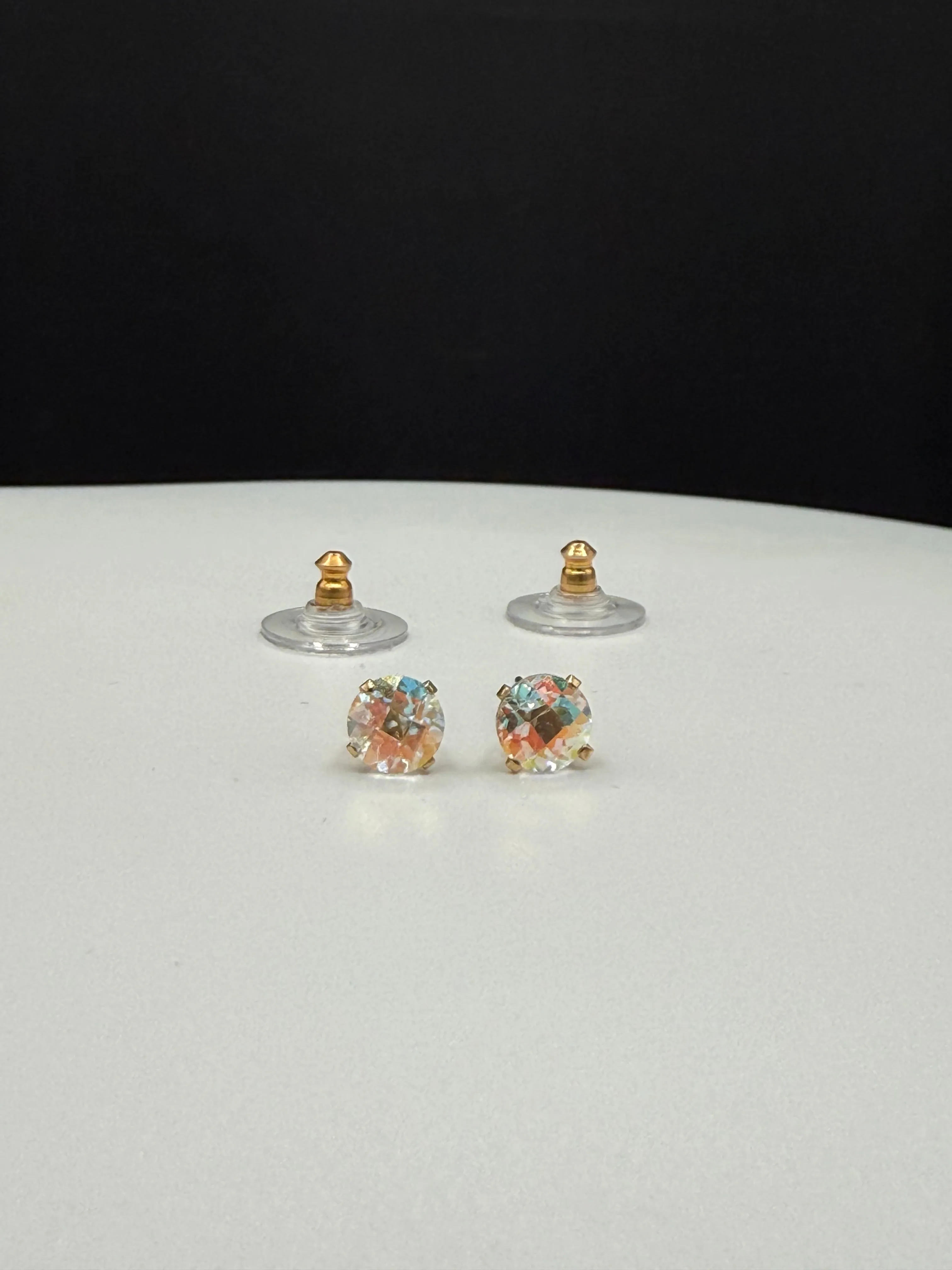 Mercury Mystic Topaz 14k Yellow Gold Stud Earrings