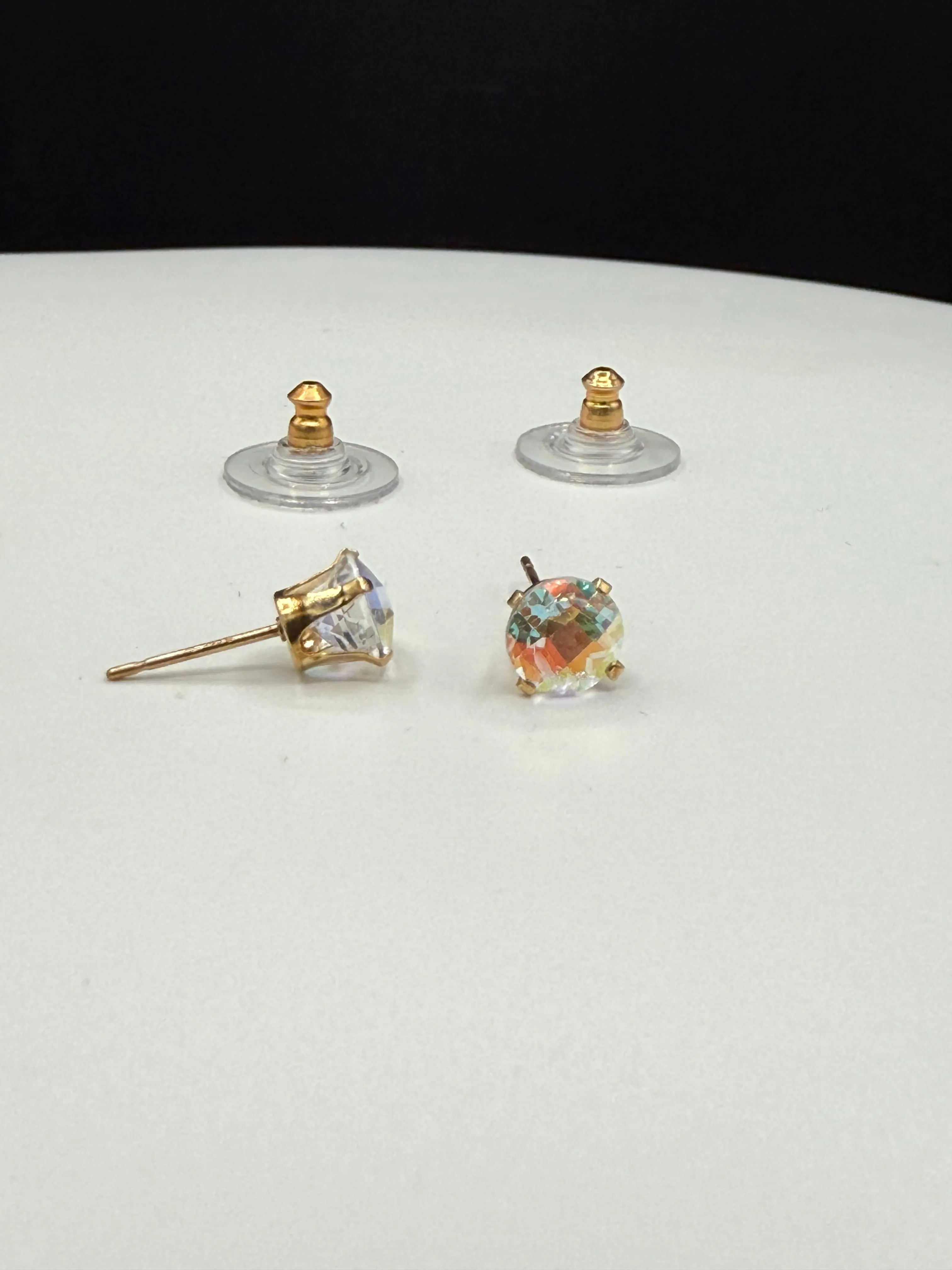 Mercury Mystic Topaz 14k Yellow Gold Stud Earrings