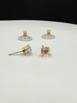 Mercury Mystic Topaz 14k Yellow Gold Stud Earrings
