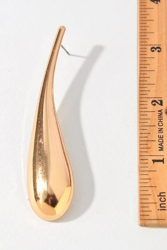 Metallic Teardrop Stud Earrings