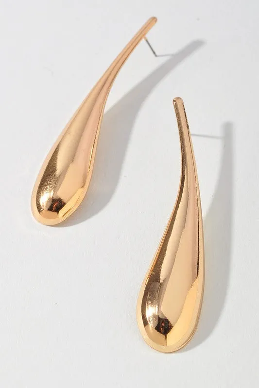 Metallic Teardrop Stud Earrings