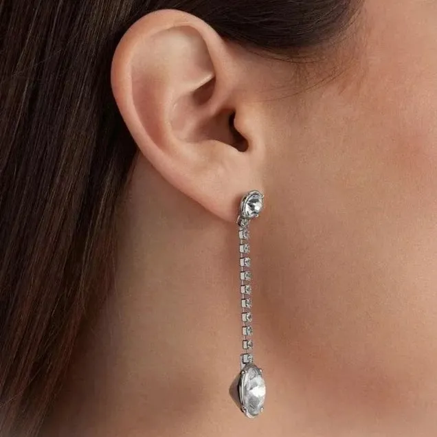 Mimco Sparkle Drop Earrings Silver   Dust Bag