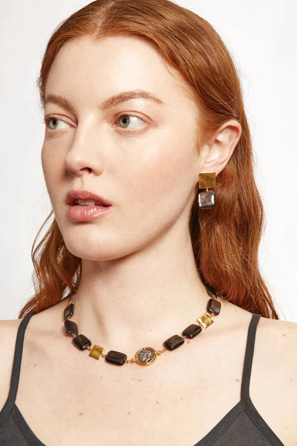 MINERVA EARRINGS IN HYPERSTHENE