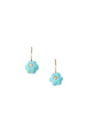 Mini Turquoise Pumpkin Earrings with Diamond
