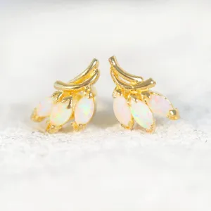 'Mira' Crystal Opal Earrings Gold Plated Silver