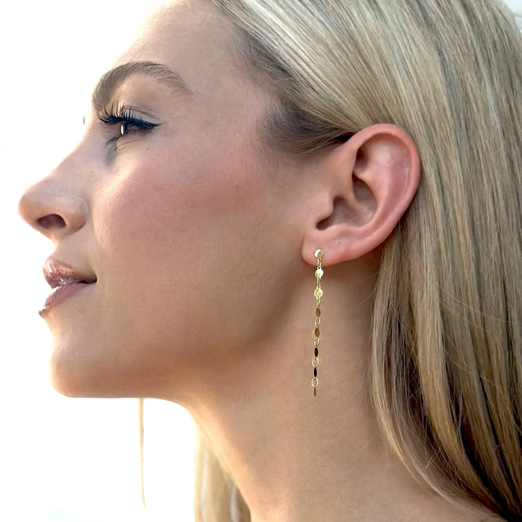 Mirror Drop Chain Earrings