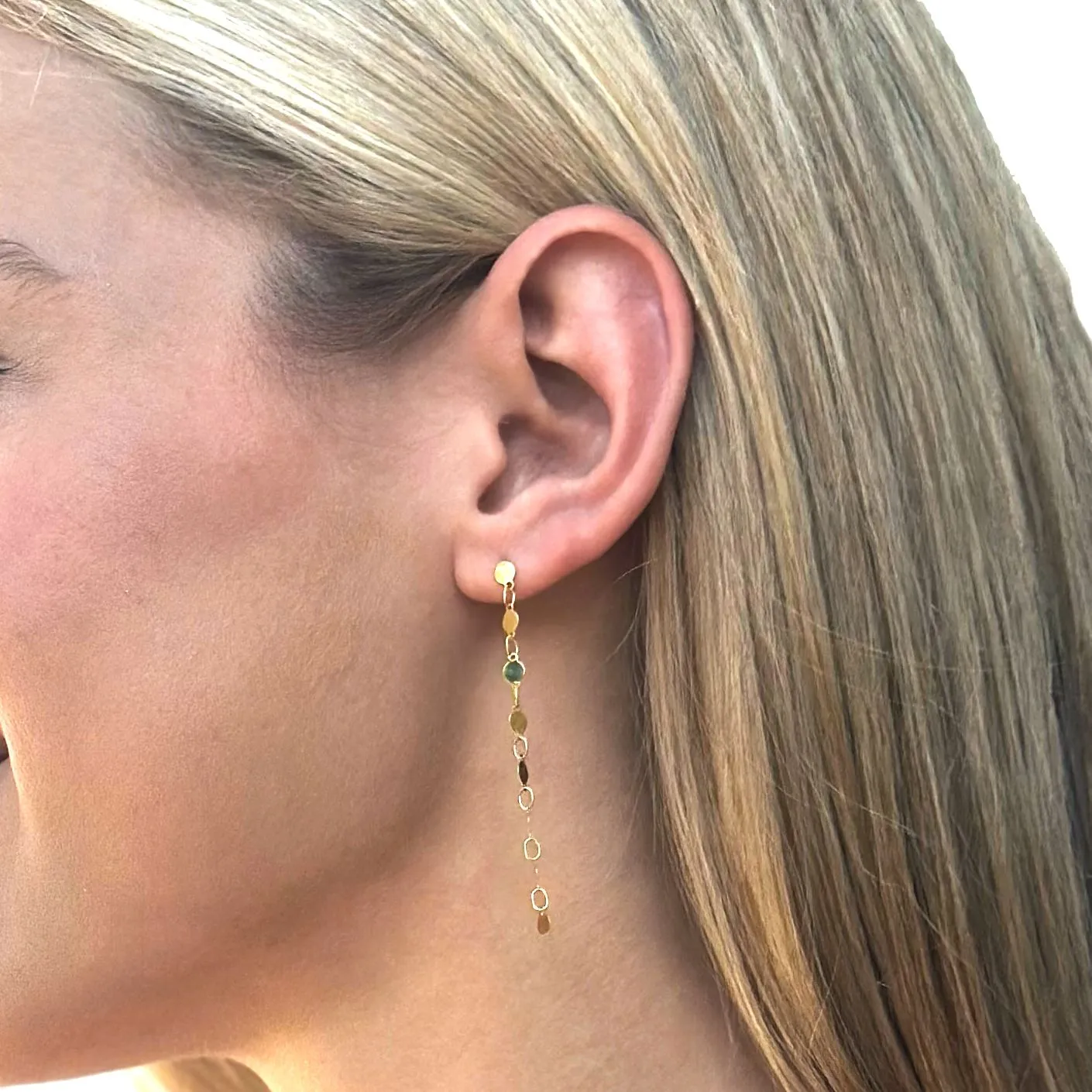 Mirror Drop Chain Earrings