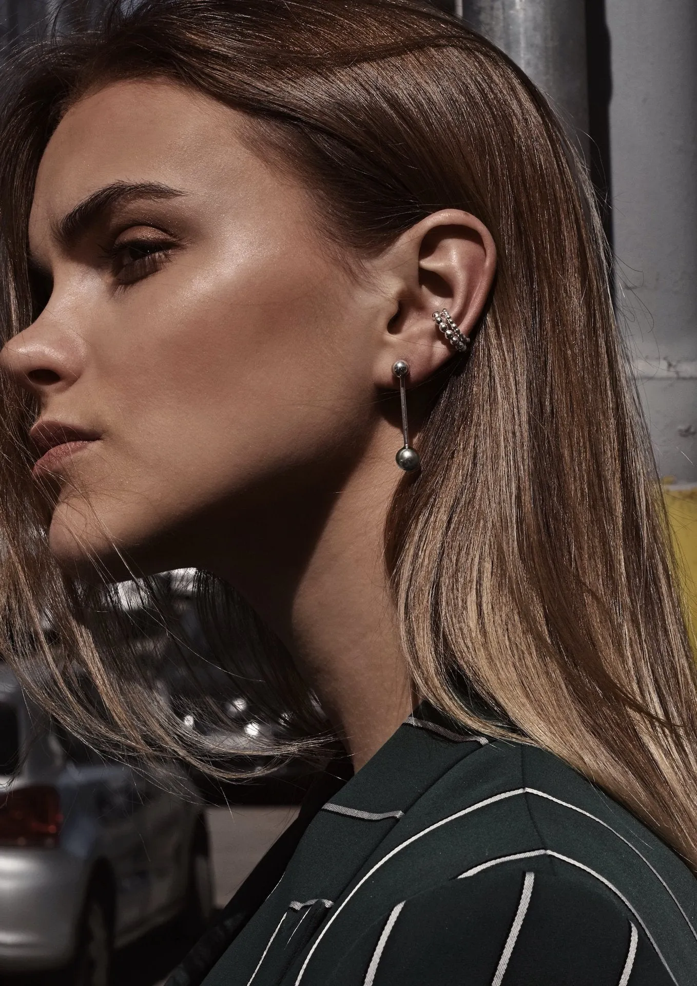 Mixed Bomb Swinger Earrings Silver