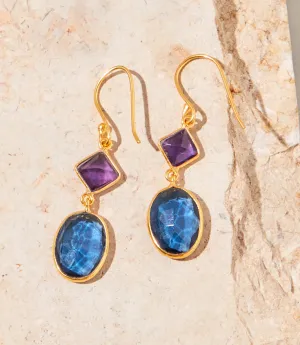 Mixed Gemstone Drop Earrings