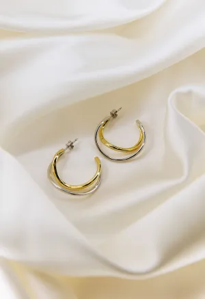 Mixed Metal Twist Hoop