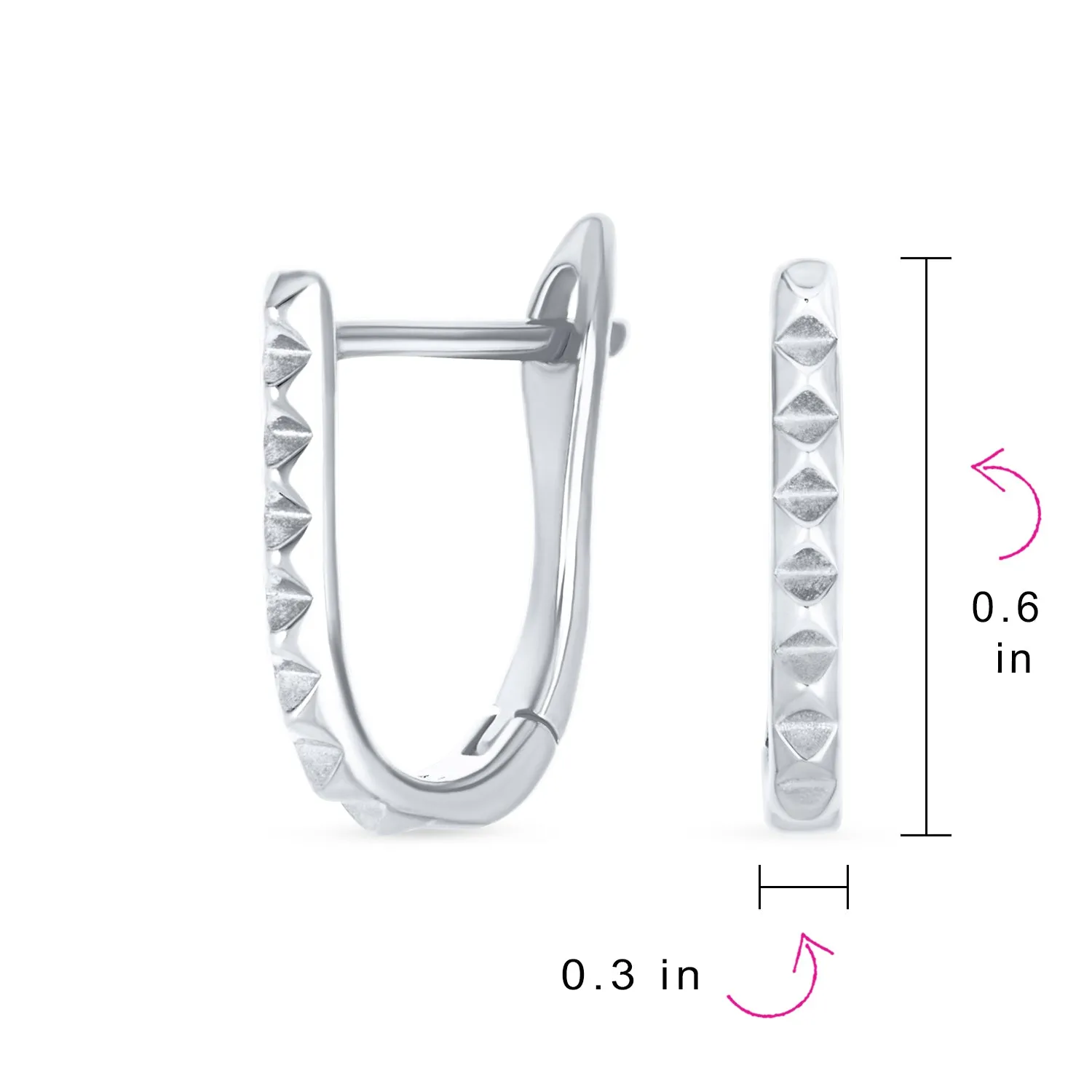 Modern Geometric Mini Spike Hoop Huggie Earrings 14K Gold Plated Sterling Silver