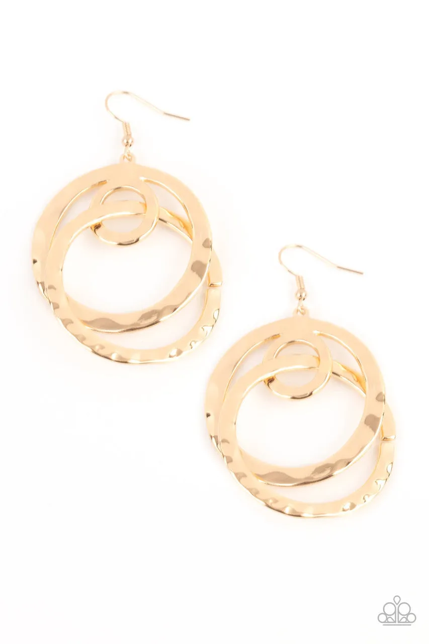 Modern Relic Gold Paparazzi Earrings