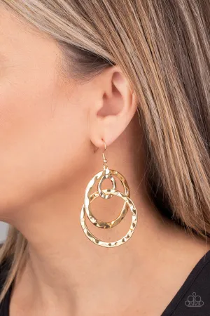 Modern Relic Gold Paparazzi Earrings