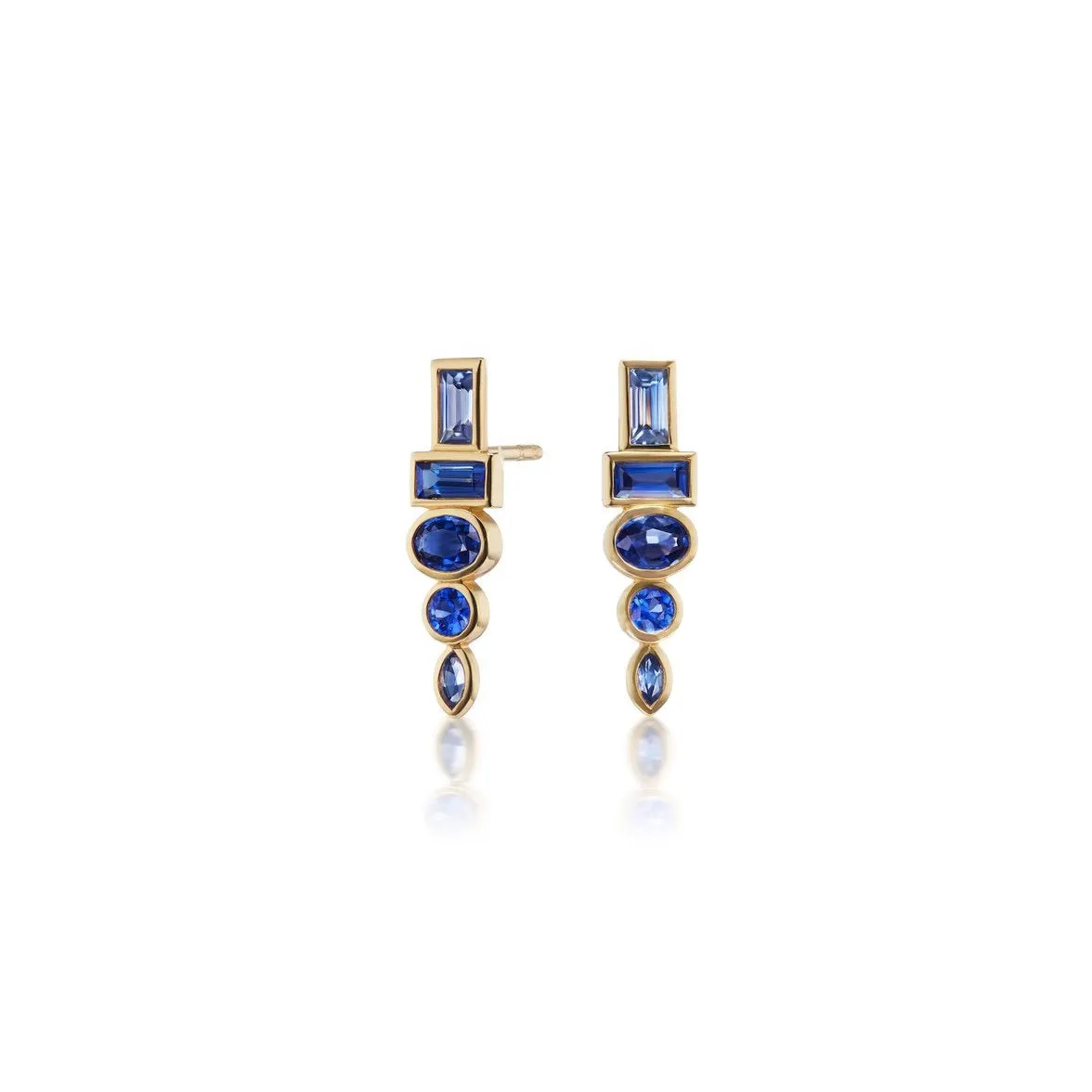 Monroe Totem Studs - Blue Sapphire