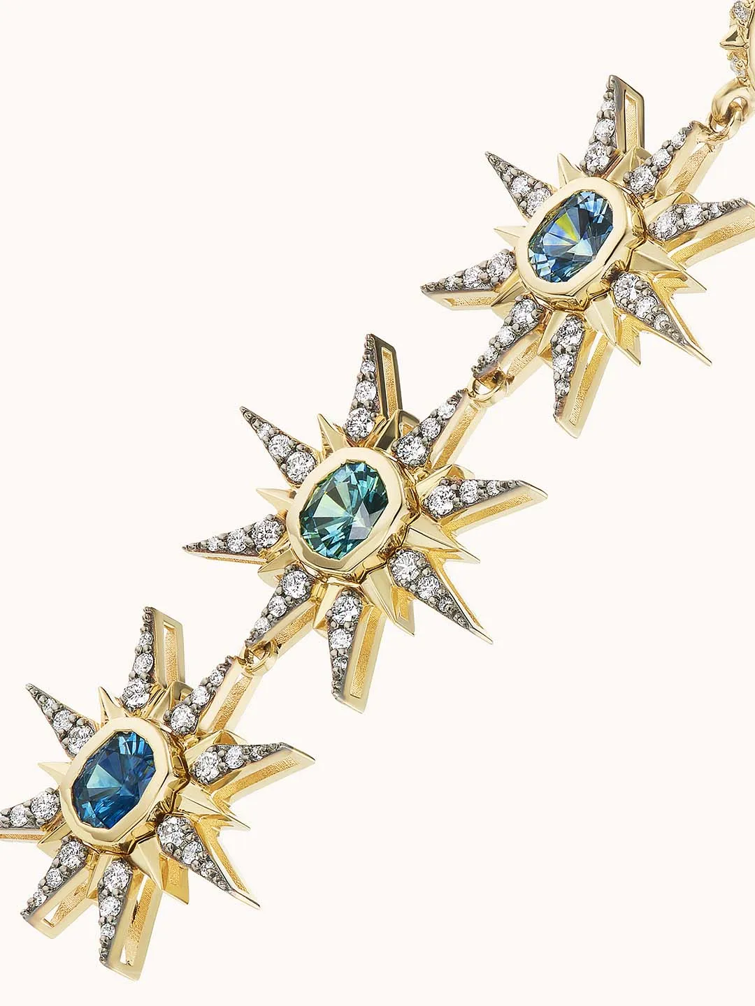 Montana Sapphire Triple Starburst Earrings