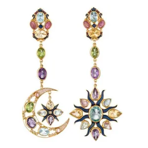 Moon and Sun Chandelier Earrings