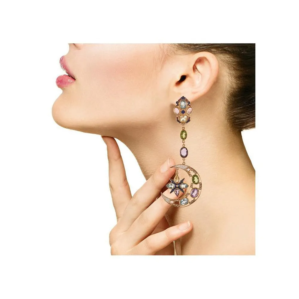 Moon and Sun Chandelier Earrings