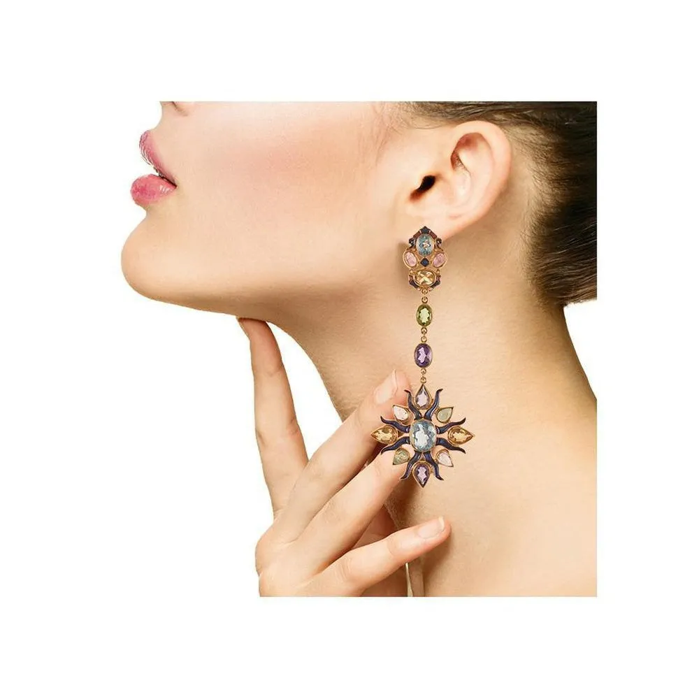 Moon and Sun Chandelier Earrings