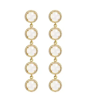 Moonstone 5-Stud Drop Earrings