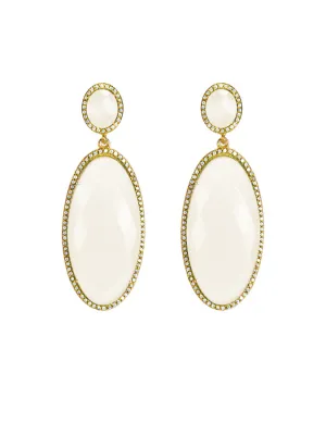 Moonstone Oval Drop Earrings