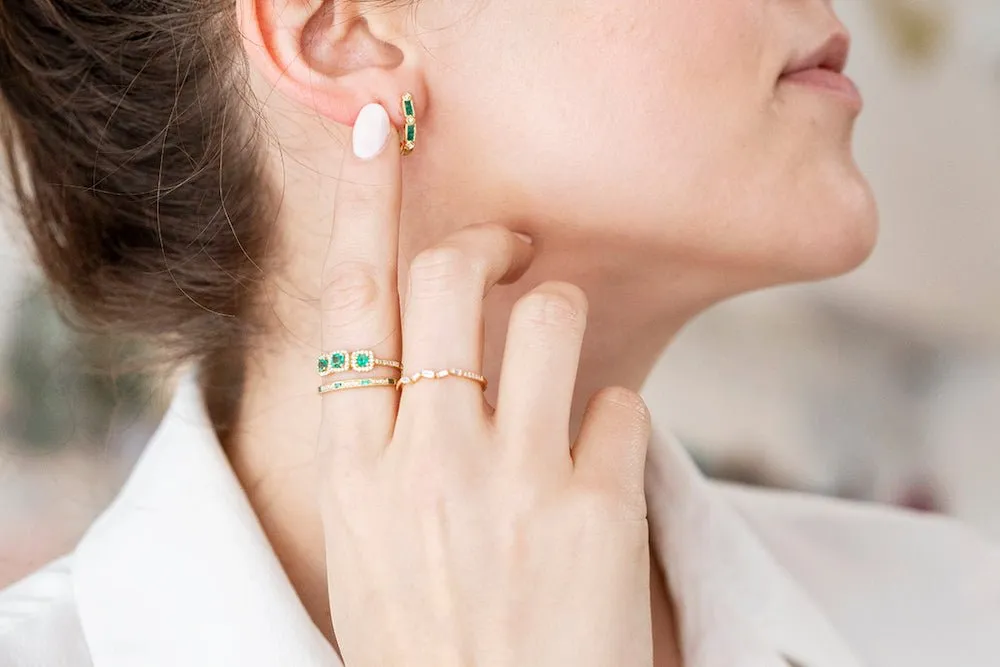 Morgan Emerald and Diamond Earrings