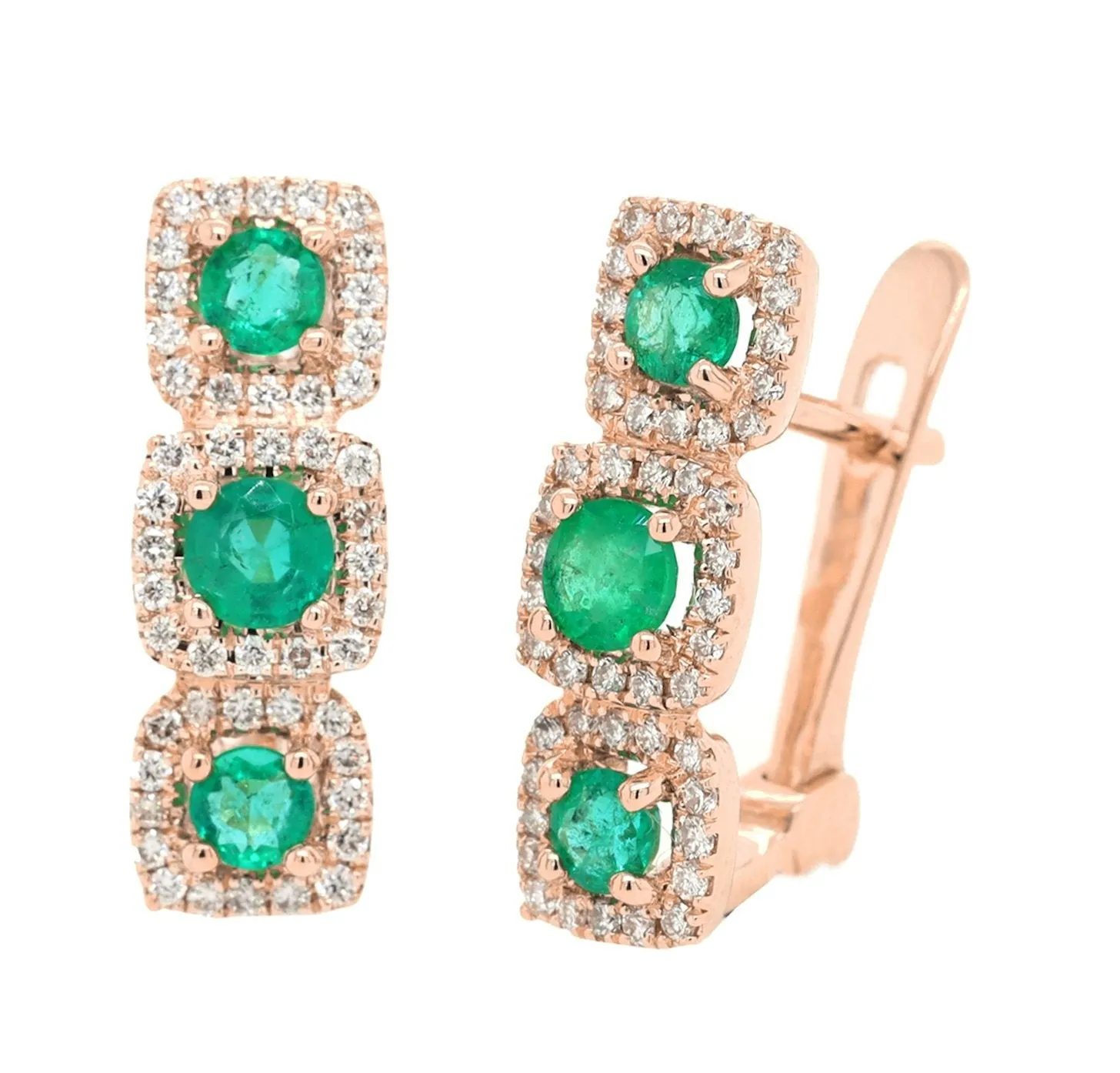 Morgan Emerald and Diamond Earrings