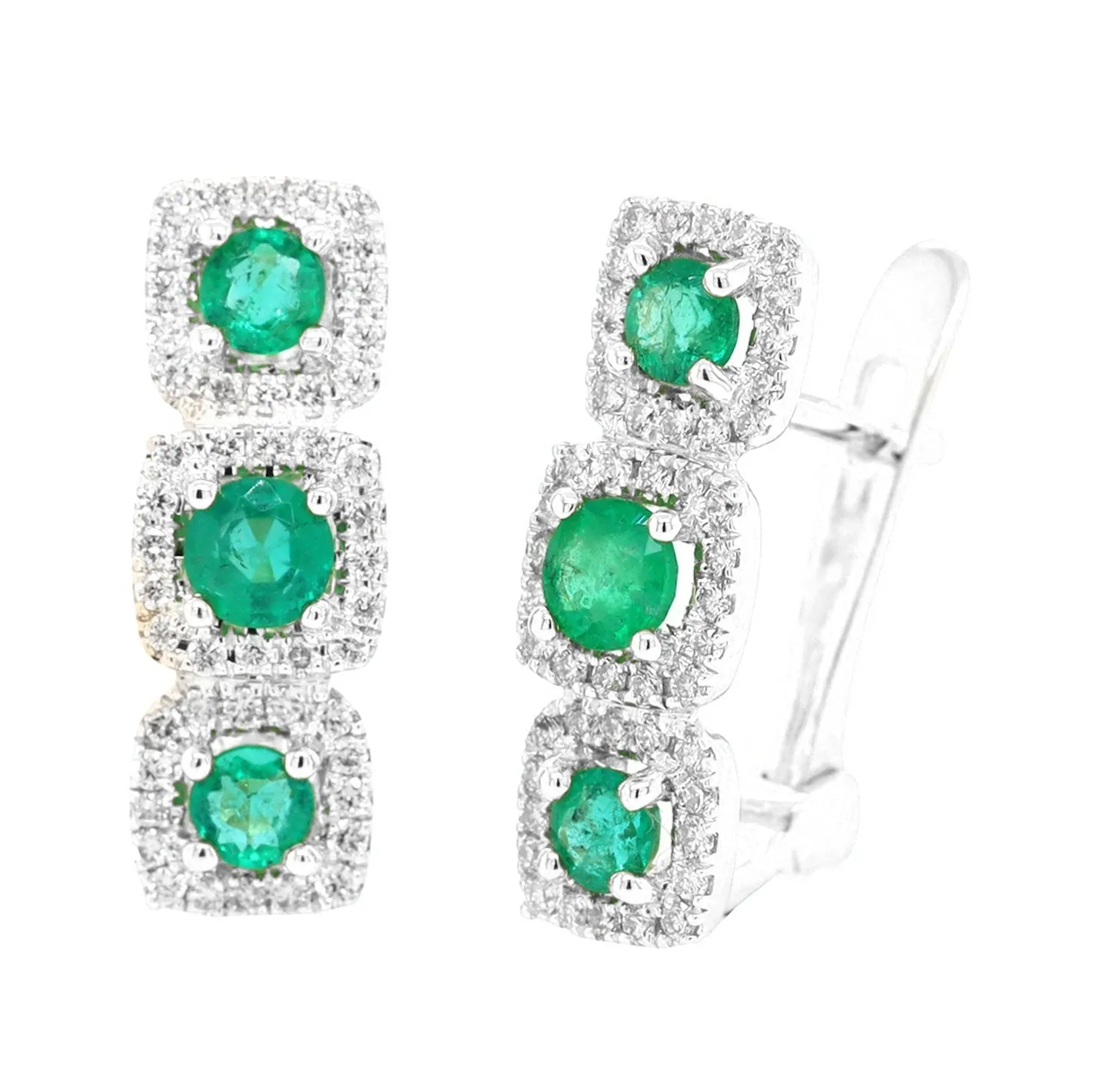 Morgan Emerald and Diamond Earrings