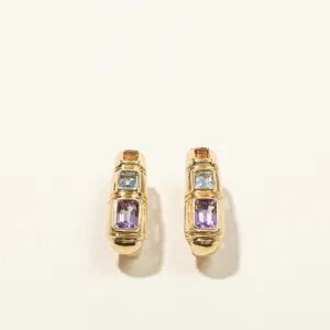 Multi Gemstones Dangle Earrings | 2.40ctw |