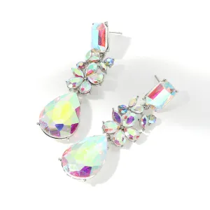 Multi Shaped Stone AB Pageant Drop Earrings | AB Prom Earrings |  652858