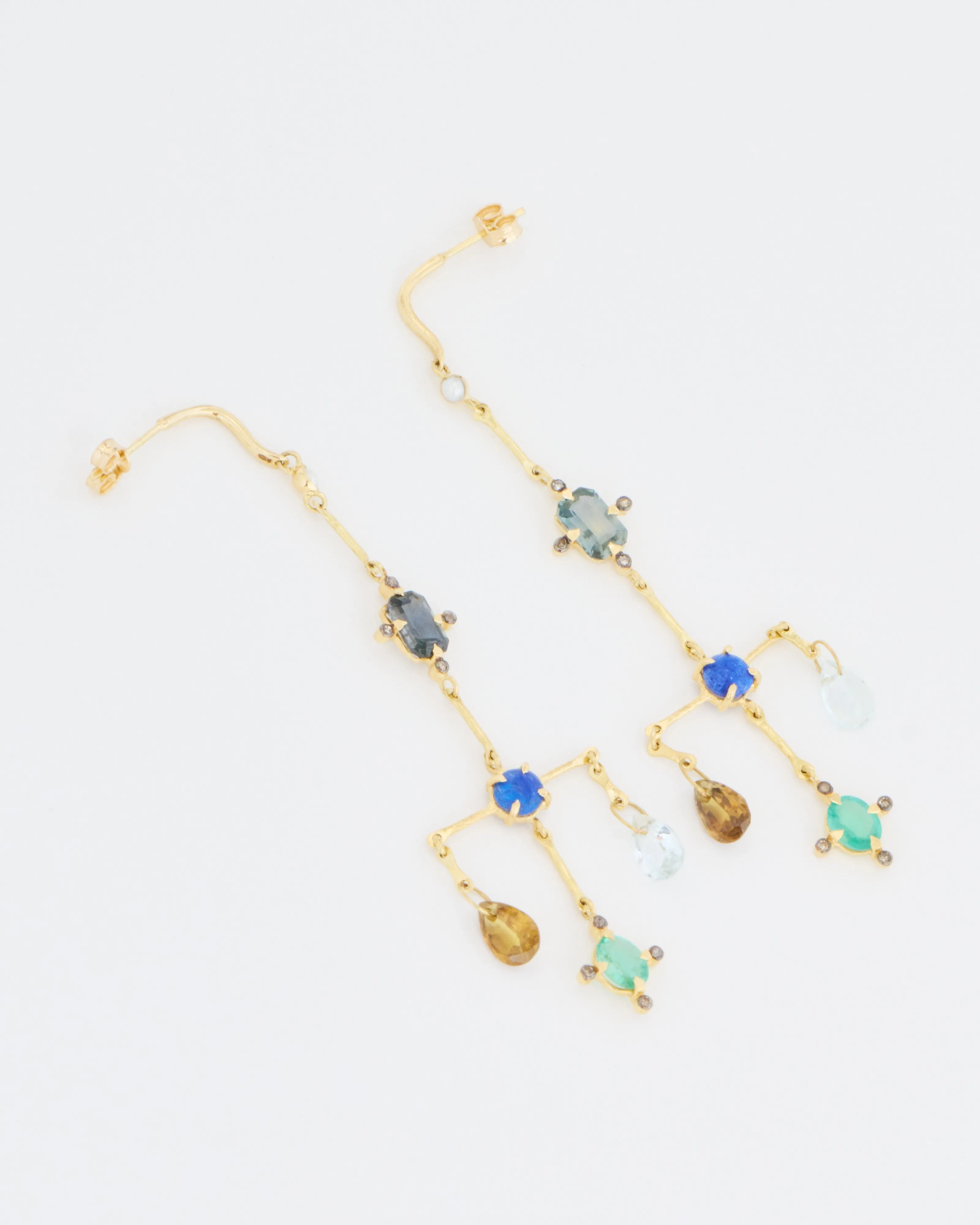 multi-stone chandelier earrings